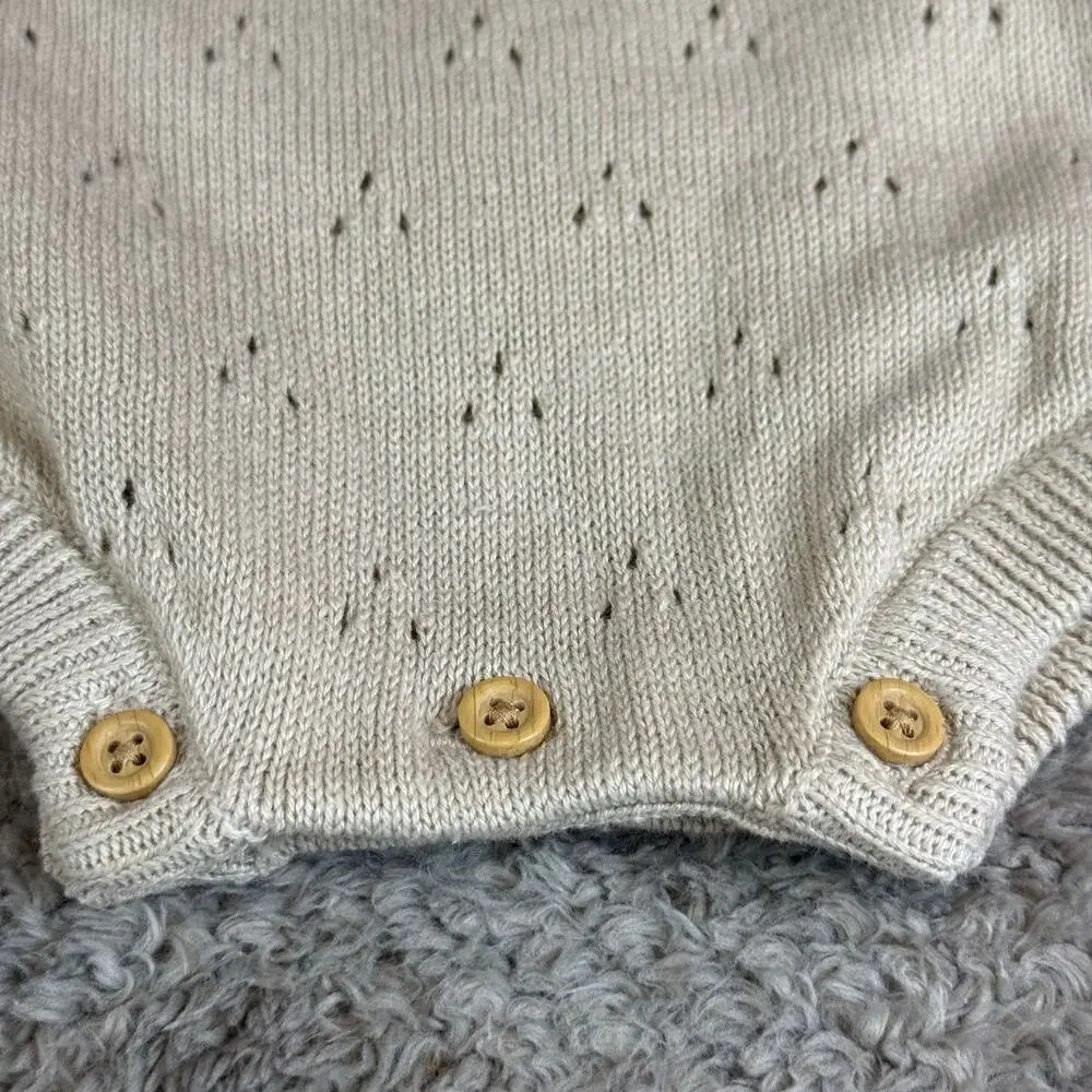 Little Planet Carter's Romper Eyelet Knit Sweater Bubble Baby Girl 3 Months